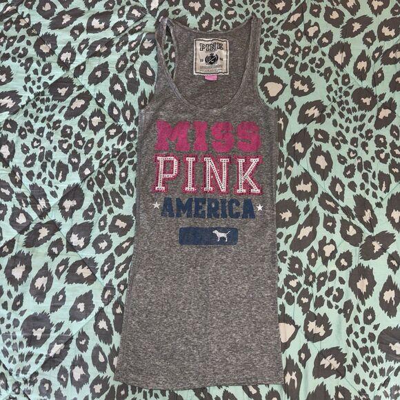 Victoria’s Secret PINK Tank Top Rhinestone Bling Miss PINK America - XS - Picture 2 of 7